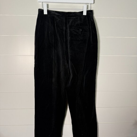 Lauren Ralph Lauren Black Velvet/Velour Suit- Blazer Sz 8 Pants Sz 10 Holiday - Picture 10 of 15